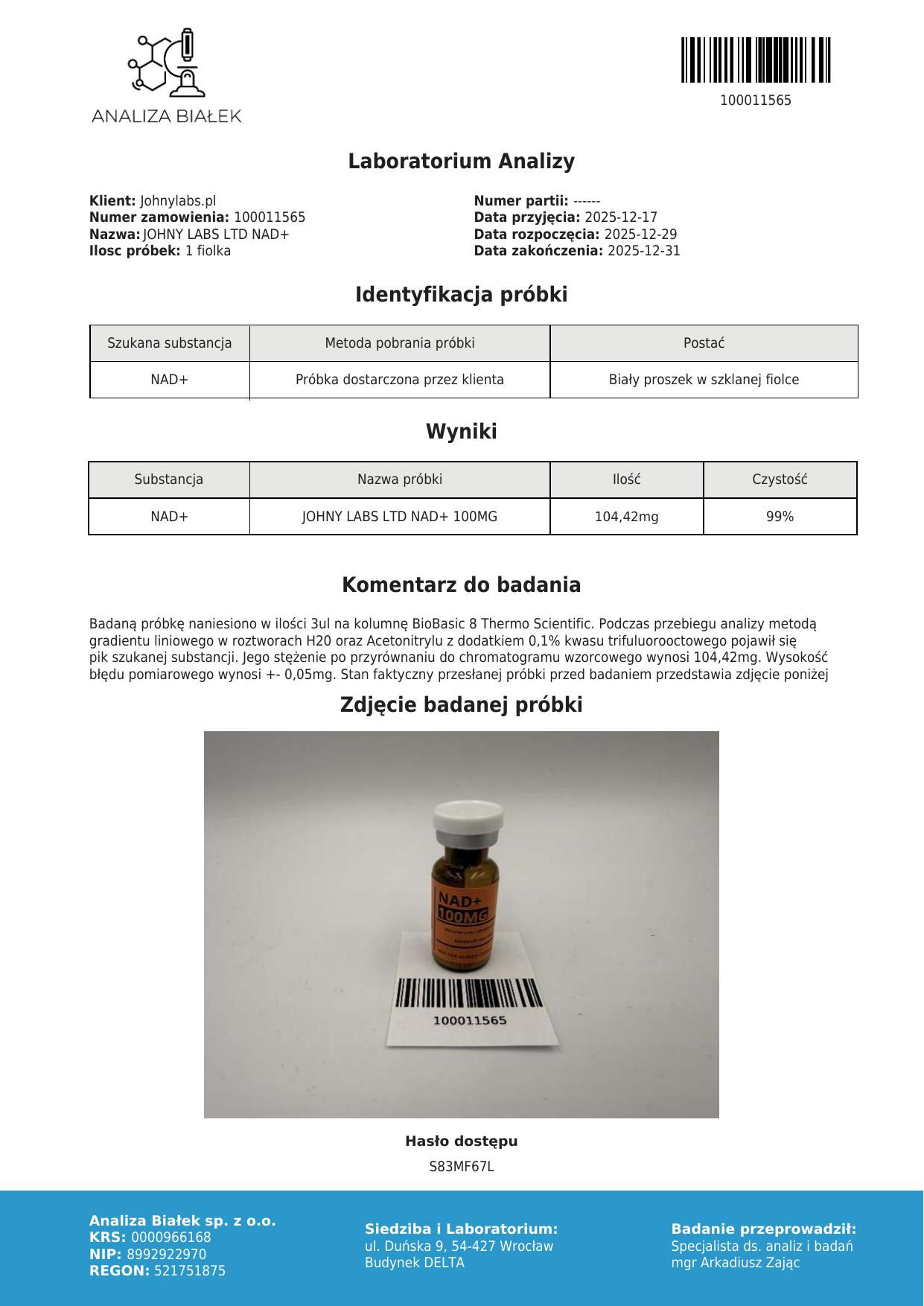 NAD+ - 100mg - obrazek 2